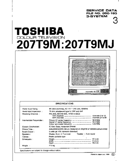 TOSHIBA 207t9m  TOSHIBA TV 207t9m.rar
