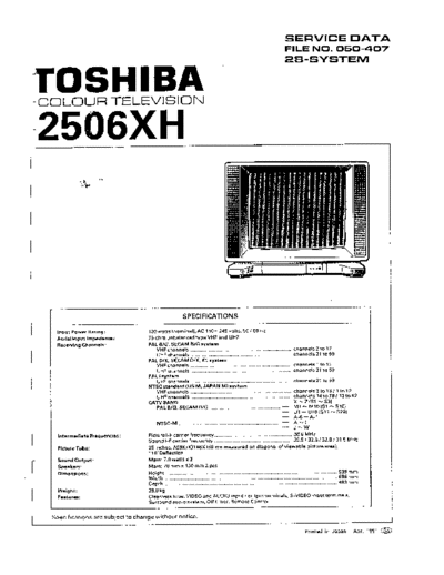 TOSHIBA 2506xh  TOSHIBA TV toshiba_2506xh.rar