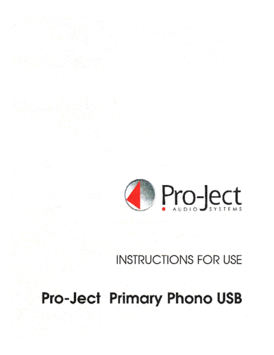 PRO-JET ve pro-ject primary phono usb en  . Rare and Ancient Equipment PRO-JET Phono usb ve_pro-ject_primary_phono_usb_en.pdf