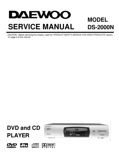 Daewoo ds-2000n  Daewoo DVD DS-2000N ds-2000n.djvu