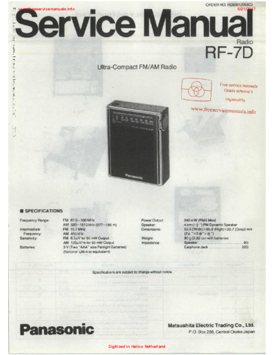panasonic panasonic rf 7d  panasonic Audio RF-7D panasonic_rf_7d.pdf