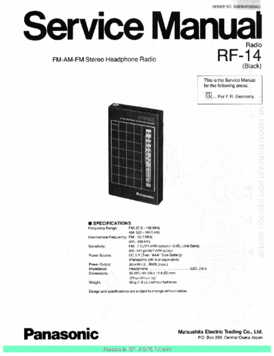 panasonic RF14 sch  panasonic Audio RF-14 Panasonic_RF14_sch.pdf