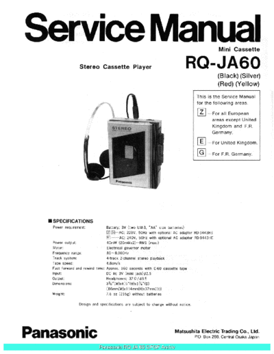 panasonic Panasonic RQJA60 sch  panasonic Audio RQ-JA60 Panasonic_RQJA60_sch.pdf