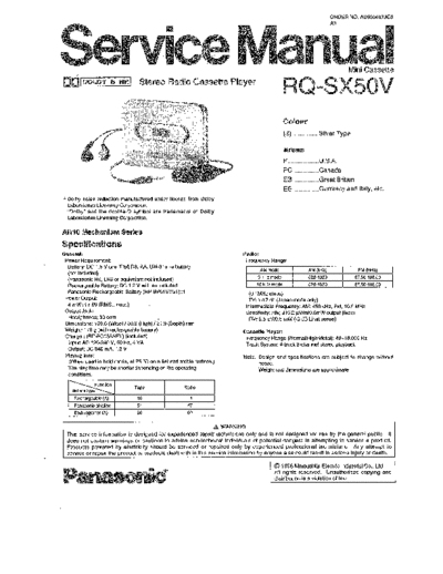 panasonic ad9804073c5  panasonic Audio RQ-SX50V ad9804073c5.PDF