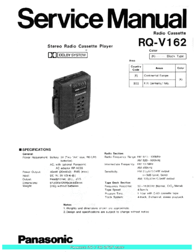 panasonic RQV162 sch  panasonic Audio RQ-V162 Panasonic_RQV162_sch.pdf