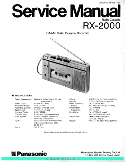 panasonic RX2000 sch  panasonic Audio RX-2000 Panasonic_RX2000_sch.pdf
