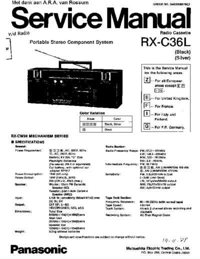 panasonic Panasonic RXC36L  panasonic Audio RX-C36L Panasonic_RXC36L.pdf