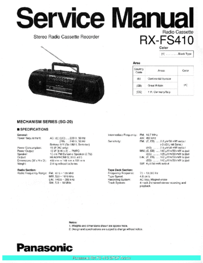 panasonic Panasonic RXFS410 sch  panasonic Audio RX-FS410 Panasonic_RXFS410_sch.pdf