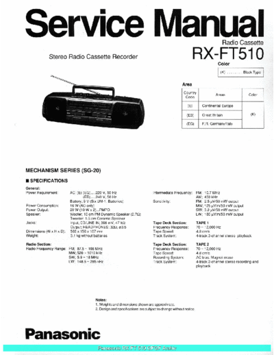 panasonic Panasonic RXFT510 sch  panasonic Audio RX-FT510 Panasonic_RXFT510_sch.pdf