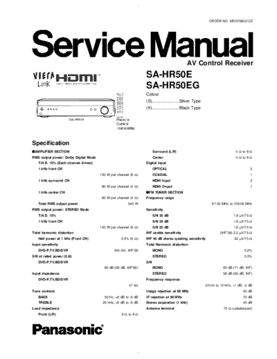 panasonic hfe panasonic sa-hr50 e eg service en  panasonic Audio SA-HR50 hfe_panasonic_sa-hr50_e_eg_service_en.pdf