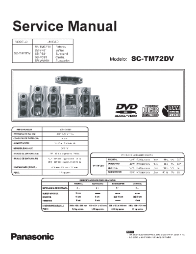 panasonic Panasonic SA-TM72DV SM  panasonic Audio SA-TM72DV Panasonic_SA-TM72DV_SM.pdf