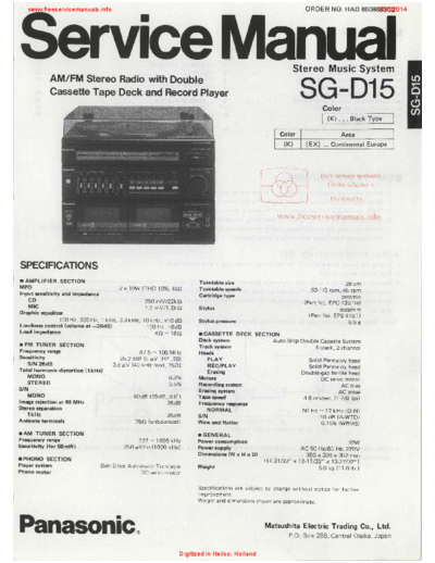 panasonic sg-d15  panasonic Audio SG-D15 sg-d15.pdf