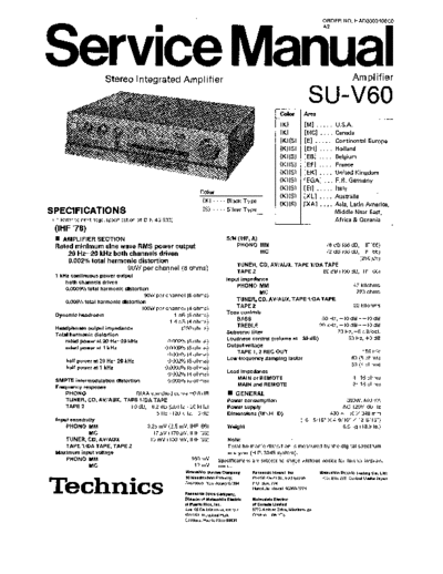 panasonic 7001 - manual de servicio  panasonic Audio SU-V60 7001 - manual de servicio.pdf