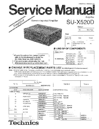panasonic 3609 - manual de servicio  panasonic Audio SU-X520D 3609 - manual de servicio.pdf