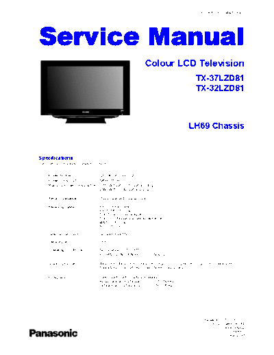 panasonic PCZ0809174CE  panasonic LCD TX-37LZD81 PCZ0809174CE.pdf