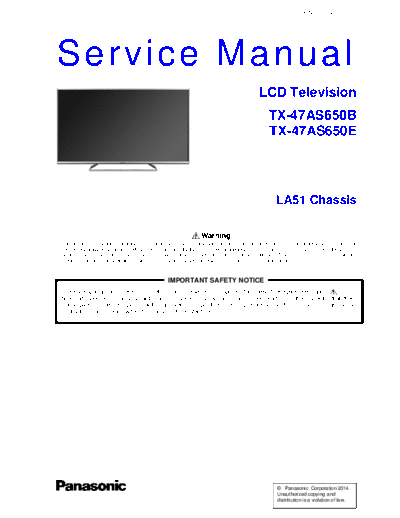 panasonic PCZ1404072CE  panasonic LCD TX-47AS650E PCZ1404072CE.pdf