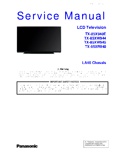 panasonic PCZ1409174CE  panasonic LCD TX-85X940E PCZ1409174CE.pdf