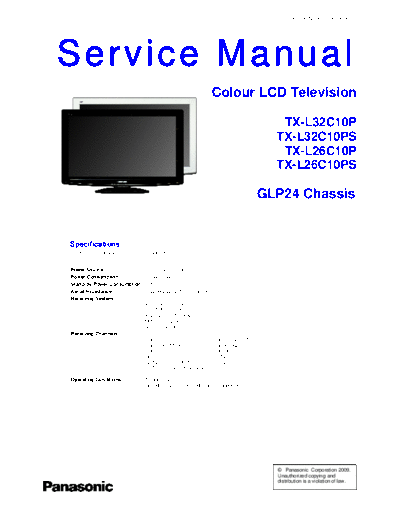 panasonic PANASONIC  TX-L26C10P  Ch .GLP24  panasonic LCD TX-L26C10P PANASONIC  TX-L26C10P  Ch .GLP24.pdf