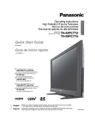 panasonic TH42PC77U  panasonic Plasma TV TH-42PC77U TH42PC77U.pdf