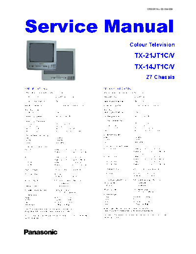 panasonic 00-SM-009  panasonic TV TX-14JT1CV 00-SM-009.PDF