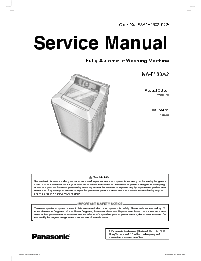 panasonic Panasonic NA-F100A2 [X]  panasonic Wash Masch NA-128VB6WSR NA-148VB6WSR (4) Panasonic_NA-F100A2_[X].pdf