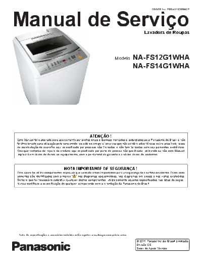 panasonic Manual+de+Servi%E7o+Lavadora+de+Roupas  panasonic Wash Masch Panasonic NA-FS12G1WHA, NA-FS14G1WHA Manual+de+Servi%E7o+Lavadora+de+Roupas.pdf