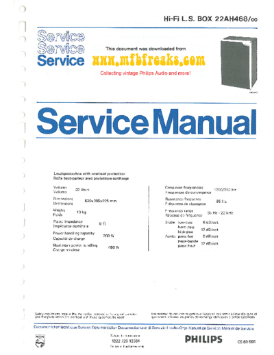 Philips Service Manual 22AH468  Philips Audio 22AH468 Service_Manual_22AH468.pdf
