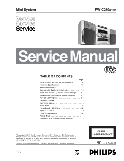 Philips service  Philips Audio FW-C250 service.pdf