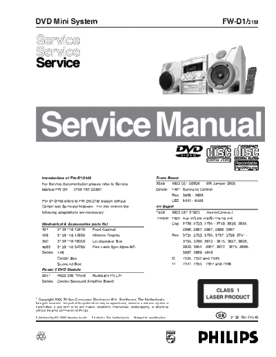 Philips service  Philips Audio FW-D1 service.pdf