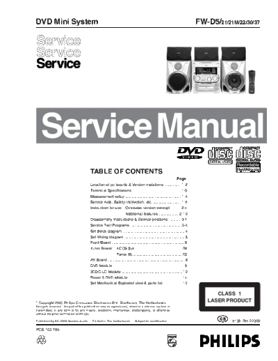 Philips service  Philips Audio FW-D5 service.pdf