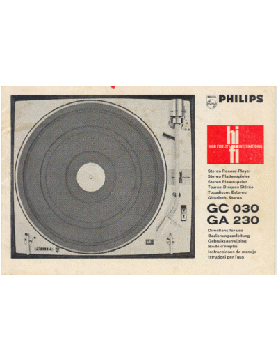 Philips ve philips ga 230 gc 030 en de fr nl es it  Philips Audio GC 030 ve_philips_ga_230_gc_030_en_de_fr_nl_es_it.pdf