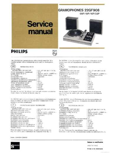 Philips ve philips gf908 service en de fr nl it es se no  Philips Audio GF 908 ve_philips_gf908_service_en_de_fr_nl_it_es_se_no.pdf