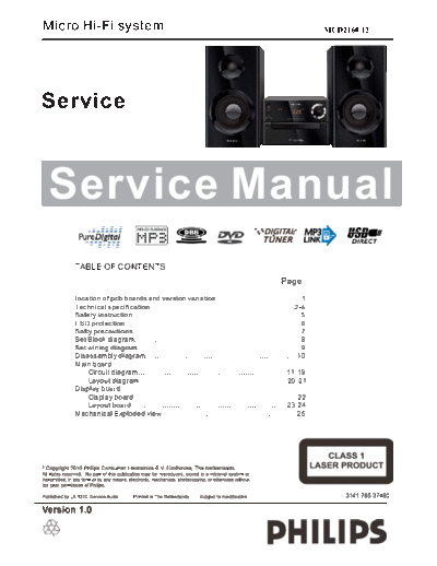 Philips service  Philips Audio MCD2160 service.pdf