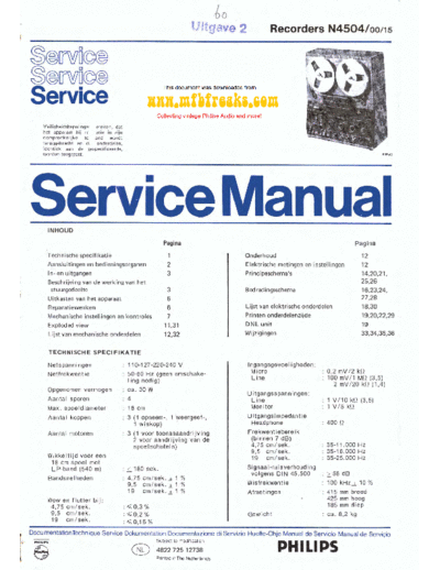 Philips Service Manual N4504  Philips Audio N4504 Service_Manual_N4504.pdf
