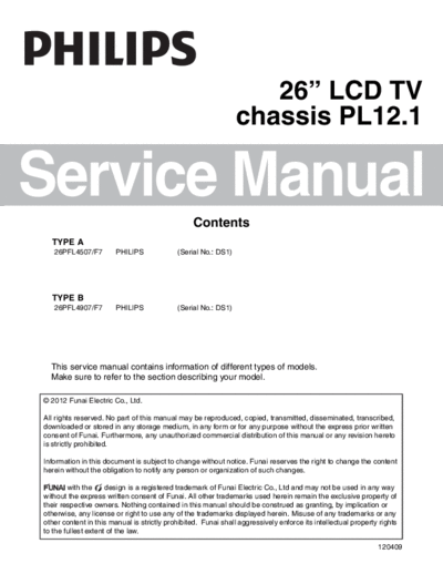 Philips philips 26pfl4507 chassis pl12.1 service manual  Philips LCD TV 26PFL4507 CHASSIS PL12.1 philips_26pfl4507_chassis_pl12.1_service_manual.pdf