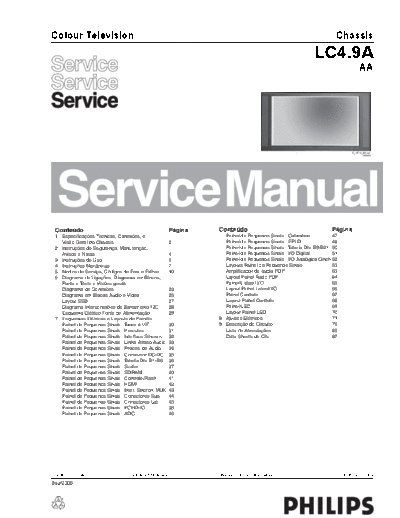 Philips philips tv ch lc4.9a aa service manual portuguese  Philips LCD TV LC4.9A aa Chassis philips_tv_ch_lc4.9a_aa_service_manual_portuguese.pdf