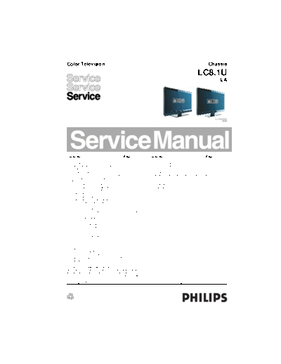 Philips philips tv ch lc8.1u la service manual  Philips LCD TV  (and TPV schematics) LC8.1U la philips_tv_ch_lc8.1u_la_service_manual.pdf