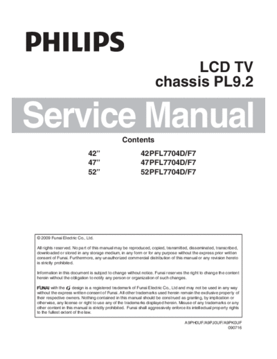 Philips PL92 ET-SB-EX-SI 1267527133  Philips LCD TV  (and TPV schematics) PL9.2 chassis PL92_ET-SB-EX-SI_1267527133.pdf
