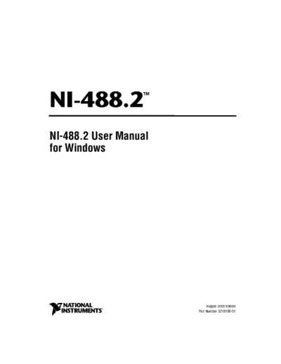 Agilent NI-488 2 Users Manual for Windows  Agilent HP E985XA Software Manuals NI-488 2 Users Manual for Windows.pdf