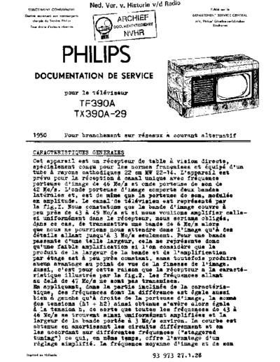 Philips philips tf390a tx390a-25 vintage-tv receeiver 1950 france sm  Philips TV TX390A-25 philips_tf390a_tx390a-25_vintage-tv_receeiver_1950_france_sm.pdf