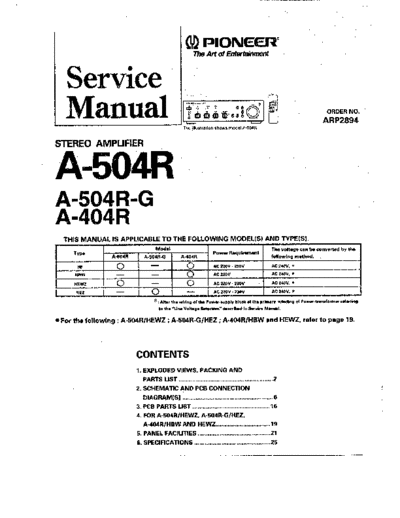 Pioneer hfe pioneer a-404r 504r service arp2894  Pioneer Audio A-404R hfe_pioneer_a-404r_504r_service_arp2894.pdf
