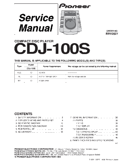 Pioneer cdj-100s  Pioneer Audio CDJ-100 cdj-100s.pdf