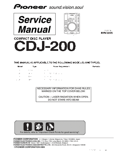 Pioneer CDJ-200 RRV3095  Pioneer Audio CDJ-200 CDJ-200_RRV3095.pdf