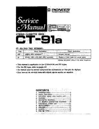 Pioneer hfe pioneer ct-91a service  Pioneer Audio CT-91 hfe_pioneer_ct-91a_service.pdf