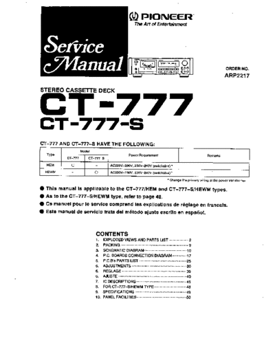 Pioneer hfe   ct-777 service  Pioneer Audio CT-777 hfe_pioneer_ct-777_service.pdf