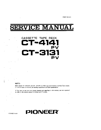 Pioneer hfe pioneer ct-3131 4141 service en  Pioneer Audio CT-3131 hfe_pioneer_ct-3131_4141_service_en.pdf