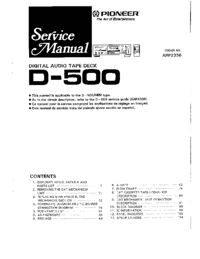Pioneer hfe pioneer d-500 service en arp2336  Pioneer Audio D-500 hfe_pioneer_d-500_service_en_arp2336.pdf