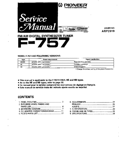 Pioneer hfe   f-757 service  Pioneer Audio F-757 hfe_pioneer_f-757_service.pdf