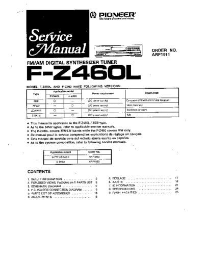 Pioneer hfe   f-z460l service  Pioneer Audio F-Z460L hfe_pioneer_f-z460l_service.pdf