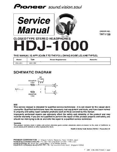 Pioneer hfe   hdj-1000 service trt1136 en  Pioneer Audio HDJ-1000 hfe_pioneer_hdj-1000_service_trt1136_en.pdf